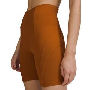 Lululemon Ribbed High rise Yoga Biker Butternut Brown Shorts Size 10